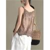 image:imageRoseSeek Womens Lace Trim Cami Tops Spaghetti Strap V Neck Sleeveless Tank Tops Y2k Vintage Retro CamisoleCoffee Brown