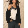 image:imageRoseSeek Womens Lace Trim Patchwork Cami Top V Neck Sleeveless Tops with Side Slit Elegant TopsMulticolor