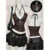 image:imageRoseSeek Womens Leopard Print Halter Tops Gothic Deep V Neck Sleeveless Music Festival Crop TopBrown