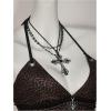 image:imageRoseSeek Womens Leopard Print Halter Tops Gothic Deep V Neck Sleeveless Music Festival Crop TopBrown