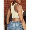 image:imageRoseSeek Womens Letter Print Sleeveless Tank Top Scoop Neck Slim Fit Crop Tops ShirtsApricot