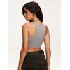 image:imageRoseSeek Womens Letter Print Sleeveless Tank Top Scoop Neck Slim Fit Crop Tops ShirtsGrey