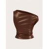 image:imageRoseSeek Womens Off Shoulder PU Leather Tank Top Sleeveless Slim Fit Crop Tops Elegant Y2K ClubwearBrown