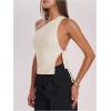 image:imageRoseSeek Womens One Shoulder Cut Out Tank Top Elegant Asymmetrical Knot Sleeveless Tops Going Out OutfitsApricot