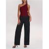 image:imageRoseSeek Womens One Shoulder Cut Out Tank Top Elegant Asymmetrical Knot Sleeveless Tops Going Out OutfitsBurgundy