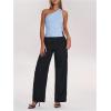 image:imageRoseSeek Womens One Shoulder Cut Out Tank Top Elegant Asymmetrical Knot Sleeveless Tops Going Out OutfitsLight Blue