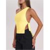 image:imageRoseSeek Womens One Shoulder Cut Out Tank Top Elegant Asymmetrical Knot Sleeveless Tops Going Out OutfitsYellow