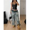 image:imageRoseSeek Womens PU Leather Punk Tank Top Grommet Eyelet Sleeveless Slim Fitted Party Night Out TopBlack