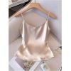 image:imageRoseSeek Womens Satin Cami Tops Cowl Neck Sleeveless Camisole Elegant Tops Summer OutfitsApricot