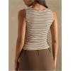 image:imageRoseSeek Womens Striped Tank Top Boat Neck Sleeveless Crop Tops Summer Slim Fit TopsMulticolor