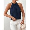 image:imageRoseSeek Womens Summer Halter Tops Tie Back Sleeveless Work Shirts Blouses for Women Casual DressyDeep Blue