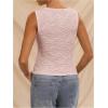 image:imageRoseSeek Womens Textured Cropped Tank Tops Boat Neck Sleeveless Elegant Tops Slim Fit TopPink