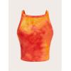 image:imageRoseSeek Womens Tie Dye Crop Camisole Tops Fitted Sleeveless Tank Top Summer ClothesOrange