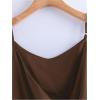 image:imageRoseSeek Womens Tie Side Wrap Camisole Tops Spaghetti Strap V Neck Elegant Blouses ShirtsBrown