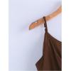 image:imageRoseSeek Womens Tie Side Wrap Camisole Tops Spaghetti Strap V Neck Elegant Blouses ShirtsBrown