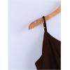 image:imageRoseSeek Womens Tie Side Wrap Camisole Tops Spaghetti Strap V Neck Elegant Blouses ShirtsRust Brown