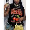 image:imageRoseSeek Womens Vintage Graphic Car Print Summer Tank Top Crewneck Sleeveless Tops StreetwearBlack
