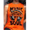 image:imageRoseSeek Womens Vintage Graphic Car Print Summer Tank Top Crewneck Sleeveless Tops StreetwearOrange and Black