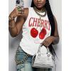 image:imageRoseSeek Womens Vintage Graphic Car Print Summer Tank Top Crewneck Sleeveless Tops StreetwearWhite and Red