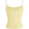 image:imageRoseSeek Womens Y2K Bowknot Camisole Tops Ribbed Knit Spaghetti Strap Tank Top Basic Summer UndershirtYellow