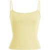 image:imageRoseSeek Womens Y2K Bowknot Camisole Tops Ribbed Knit Spaghetti Strap Tank Top Basic Summer UndershirtYellow