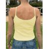 image:imageRoseSeek Womens Y2K Bowknot Camisole Tops Ribbed Knit Spaghetti Strap Tank Top Basic Summer UndershirtYellow