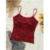 image:imageRoseSeek Womens Y2K Leopard Beach Print Slim Fit Camisole Tops Casual Spaghetti Strap Tank TopsRed