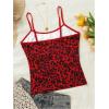 image:imageRoseSeek Womens Y2K Leopard Beach Print Slim Fit Camisole Tops Casual Spaghetti Strap Tank TopsRed