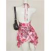 image:imageRoseSeek Womens Y2K Paisley Floral Halter Tops Sleeveless Low Cut Ruffle Hem Flowy Tank TopPink