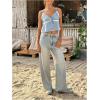 image:imageRoseSeek Womens Y2k Crop Camisole Tops Tie Front V Neck Vacation Top Spaghetti Strap Summer Tank TopBlue and White