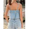 image:imageRoseSeek Womens Y2k Crop Camisole Tops Tie Front V Neck Vacation Top Spaghetti Strap Summer Tank TopBlue and White
