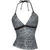 image:imageRoseSeek Womens Leopard Print Halter Tops Gothic Deep V Neck Sleeveless Music Festival Crop TopGrey