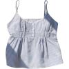 image:imageRoseSeek Womens Striped Button Front Flared Camisole Tops Shirred Spaghetti Strap Tank TopBlue