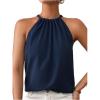 image:imageRoseSeek Womens Summer Halter Tops Tie Back Sleeveless Work Shirts Blouses for Women Casual DressyDeep Blue