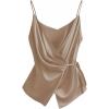 image:imageRoseSeek Womens Tie Side Wrap Camisole Tops Spaghetti Strap V Neck Elegant Blouses ShirtsApricot