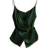 image:imageRoseSeek Womens Tie Side Wrap Camisole Tops Spaghetti Strap V Neck Elegant Blouses ShirtsOlive Green