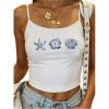 image:imageRoseSeek Womens Y2K Leopard Beach Print Slim Fit Camisole Tops Casual Spaghetti Strap Tank TopsWhite