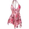 image:imageRoseSeek Womens Y2K Paisley Floral Halter Tops Sleeveless Low Cut Ruffle Hem Flowy Tank TopPink