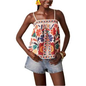 image:imageRoseSeek Womens Boho Floral Camisole Tops Graphic Spaghetti Strap Tank Top Beach Vacation ClothesMulticolor Print