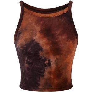 image:imageRoseSeek Womens Tie Dye Crop Camisole Tops Fitted Sleeveless Tank Top Summer ClothesMulticolor