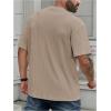 image:imageMens Big and Tall Shirts Textured Knit Tshirt Shirts Casual Summer Tops TrendyApricot Khaki