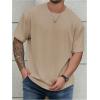 image:imageMens Big and Tall Shirts Textured Knit Tshirt Shirts Casual Summer Tops TrendyApricot Khaki