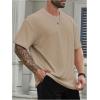 image:imageMens Big and Tall Shirts Textured Knit Tshirt Shirts Casual Summer Tops TrendyApricot Khaki