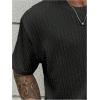 image:imageMens Big and Tall Shirts Textured Knit Tshirt Shirts Casual Summer Tops TrendyBlack
