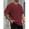 image:imageMens Big and Tall Shirts Textured Knit Tshirt Shirts Casual Summer Tops TrendyBurgundy