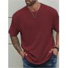 image:imageMens Big and Tall Shirts Textured Knit Tshirt Shirts Casual Summer Tops TrendyBurgundy