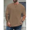 image:imageMens Big and Tall Shirts Textured Knit Tshirt Shirts Casual Summer Tops TrendyKhaki Brown