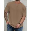 image:imageMens Big and Tall Shirts Textured Knit Tshirt Shirts Casual Summer Tops TrendyKhaki Brown
