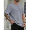 image:imageMens Big and Tall Shirts Textured Knit Tshirt Shirts Casual Summer Tops TrendyLight Blue