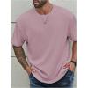 image:imageMens Big and Tall Shirts Textured Knit Tshirt Shirts Casual Summer Tops TrendyPink